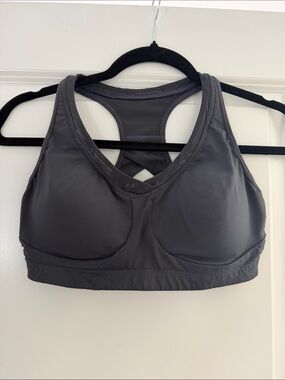 Athleta Women's High Support Adjustable Band Grey Racerback Sports Bra - 34C